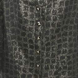 Pre Owned Valentino Vintage Black/Gold Brocade Jacket L