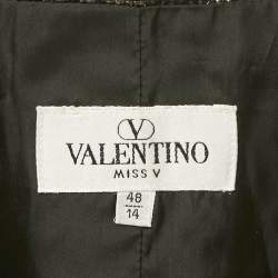 Pre Owned Valentino Vintage Black/Gold Brocade Jacket L
