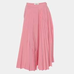 Valentino Pink Cotton Blend Pleated Skirt S