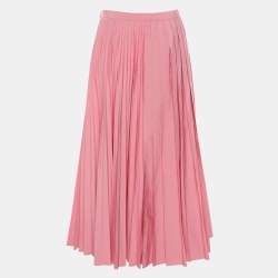 Valentino Pink Cotton Blend Pleated Skirt S