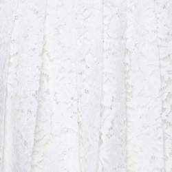 Valentino White Floral Lace Skirt S