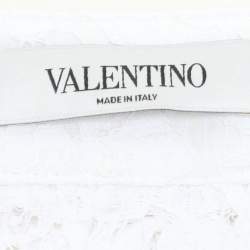 Valentino White Floral Lace Skirt S