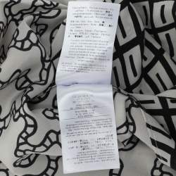 Valentino Black/White Printed Silk Blend Kaftan Dress XS