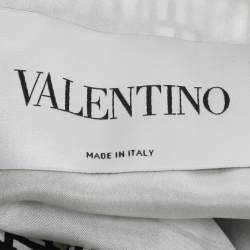 Valentino Black/White Printed Silk Blend Kaftan Dress XS