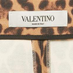 Valentino Brown Leopard Print Wool Blend Shorts S