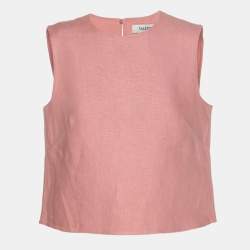 Valentino Pink Linen Sleeveless Top S