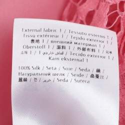 Valentino Pink Silk Lace Neck Tie Blouse S
