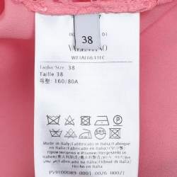 Valentino Pink Silk Lace Neck Tie Blouse S