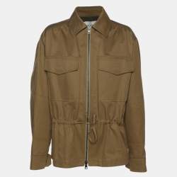 Valentino Khaki Cotton Sequin Embellished Jacket S