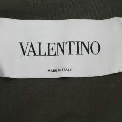 Valentino Khaki Cotton Sequin Embellished Jacket S