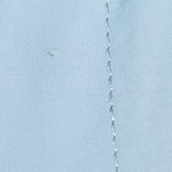 Pre Owned Valentino Blue Broderie Anglaise Cotton Long Sleeve Dress S