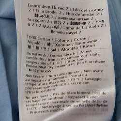 Pre Owned Valentino Blue Broderie Anglaise Cotton Long Sleeve Dress S