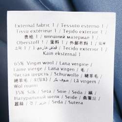 Pre Owned Valentino Blue Wool Blend Lace Detail Shift Dress L