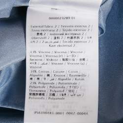 Pre Owned Valentino Blue Wool Blend Lace Detail Shift Dress L