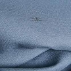 Pre Owned Valentino Blue Wool Blend Lace Detail Shift Dress L