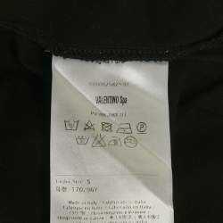 Pre Owned Valentino Black Cotton Knit Stud Detail Crew Neck T-Shirt S