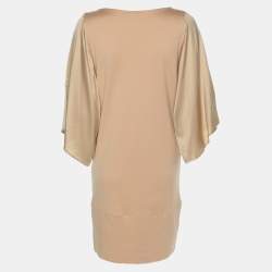 Pre Owned Valentino Beige Knit Silk Top M