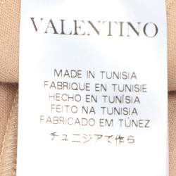 Pre Owned Valentino Beige Knit Silk Top M
