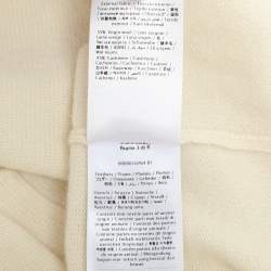 Pre Owned Valentino Cream Wool Blend and Ostrich Feather Pullover M