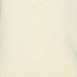 Pre Owned Valentino Cream Wool Blend and Ostrich Feather Pullover M