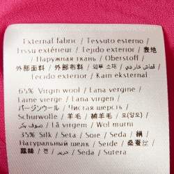 Pre Owned Valentino Pink Wool Blend V Metal Detail Shift Dress L