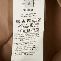 Pre Owned Valentino Beige Silk Pleated Short Dress M