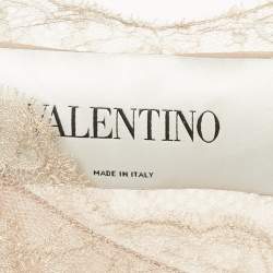 Pre Owned Valentino Beige Silk Pleated Short Dress M