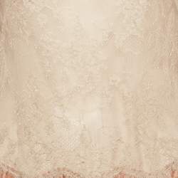 Pre Owned Valentino Beige Silk Pleated Short Dress M