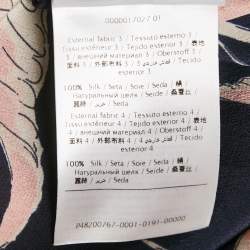 مملوكة مسبقًا قميص فالنتينو حرير أزرار أمامية بطبعة طيور أسود مقاس صغير