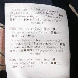 مملوكة مسبقًا قميص فالنتينو حرير أزرار أمامية بطبعة طيور أسود مقاس صغير