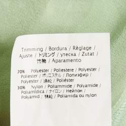 Pre Owned Valentino Green Silk Ruffled Button Front Blouse M