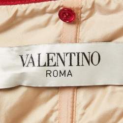 Pre Owned Valentino Red Silk Strapless Short Dress S