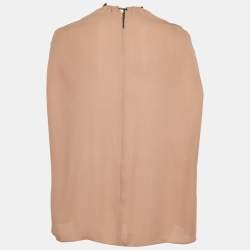 Pre Owned Valentino Dull Pink Silk Neck Cuff Detail Top S