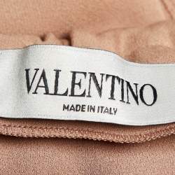 Pre Owned Valentino Dull Pink Silk Neck Cuff Detail Top S