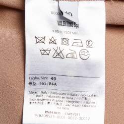 Pre Owned Valentino Dull Pink Silk Neck Cuff Detail Top S