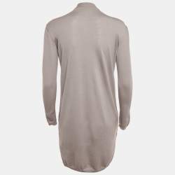 Pre Owned Valentino Mauve Lace and Knit V-Neck Sweater Dress S
