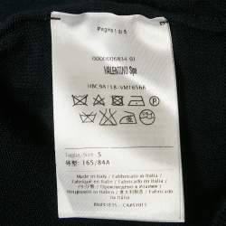 Pre Owned Valentino Navy Blue Lace and Knit Mini Dress S