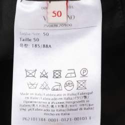 Pre Owned Valentino Black/Brown Logo Print Silk Wide Leg Trousers L