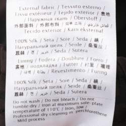 Pre Owned Valentino Black/Brown Logo Print Silk Wide Leg Trousers L