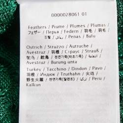 Pre Owned Valentino Green Ombre Ostrich Feather Trim Lurex Knit Mini Dress XS