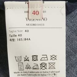 مملوكة مسبقًا فستان فالنتينو جينز أزرق تفاصيل V شيفت قصير مقاس صغير