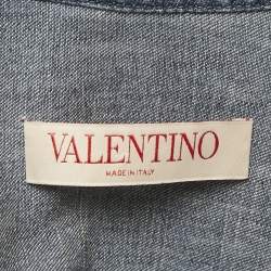 مملوكة مسبقًا فستان فالنتينو جينز أزرق تفاصيل V شيفت قصير مقاس صغير