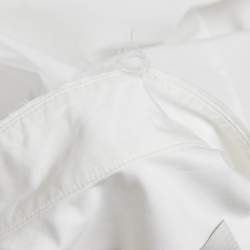 Pre Owned Valentino White Ostrich Feather Trim Cotton Oversized Shirt S