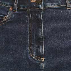 Pre Owned Valentino Navy Blue Denim Shorts S Waist 26"