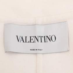 Pre Owned Valentino Cream Wool Blend Trench Coat S
