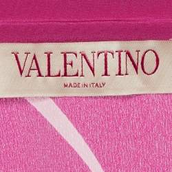 Pre Owned Valentino Pink Panther Print Silk Crêpe de chine Blouse L