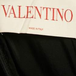 Pre Owned فستان قصير بلا أكمام فالتنينو صوف مزيج أسود مزين بفتحة حجم صغير (سمول)