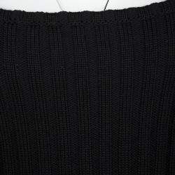Pre Owned Valentino Black Wool Ribbed Sleeveless Crop Top M