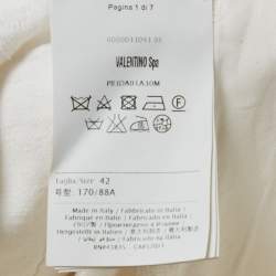 Pre Owned Valentino White Embroidered Denim Romper M