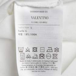Pre Owned Valentino White Archive Manifesto Bandana Print Crew Neck T-Shirt L